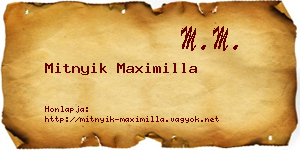 Mitnyik Maximilla névjegykártya